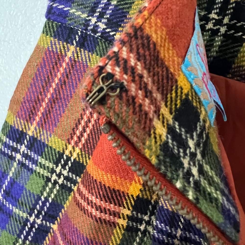 Plenty by Tracy Reese Easy Keeper Skirt Orange Plaid Wool Blend Tulip Hem Size 6 - Picture 8 of 11